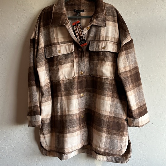 Banana Republic Ladies' Shirt Jacket - BROWN PLAID SIZE XXL - Picture 6 of 15